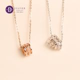  Silver Necklace  Baguette Stone Tube & DEAR Box - Dây Chuyền Bạc 925 Cao Cấp Hộp Trụ Chữ DEAR Đính Đá Baguette Ddreamer 1190DCH 