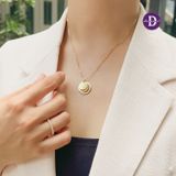  Family Circles & Flat Moon Pendant - Gold Plated Pendant - MDC380 