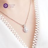  Mặt Dây Chuyền Đính Full Đá Moissanite Ổ Hoa Khoen 2 Line Đá - Đá Chủ 7.0li - Mặt Dây Chuyền Bạc 925 Premium - Moissanite 6.5mm Sterling Silver MMDC001 