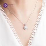  Mặt Dây Chuyền Đính Full Đá Moissanite Ổ Hoa Khoen 2 Line Đá - Đá Chủ 7.0li - Mặt Dây Chuyền Bạc 925 Premium - Moissanite 6.5mm Sterling Silver MMDC001 