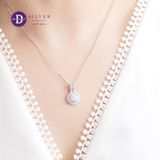  Mặt Dây Chuyền Đính Full Đá Moissanite Ổ Hoa Khoen 2 Line Đá - Đá Chủ 7.0li - Mặt Dây Chuyền Bạc 925 Premium - Moissanite 6.5mm Sterling Silver MMDC001 