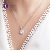  Mặt Dây Chuyền Đính Full Đá Moissanite Ổ Hoa Khoen 2 Line Đá - Đá Chủ 7.0li - Mặt Dây Chuyền Bạc 925 Premium - Moissanite 6.5mm Sterling Silver MMDC001 