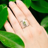  Teardrop Peridot Gemstone Silver Ring - Nhẫn Bạc 925 đá Peridot 057SR 