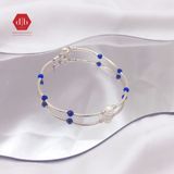  Đá Thiên Nhiên Hỗ Trợ Giảm Stress  - Vòng Charm Bạc Mix Đá Lapis - Đá Aquamarine  - Vòng Dây Đá Phong Thủy & Bạc 925- Ddreamer 