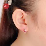  Hoa Tai Bạc 925 - Hoa Tai Đá Ruby - Teardrop Stone Twist Cuff (Kiểu Đai Xoắn) - Hoa Tai Đá Thiên Nhiên - Ddreamer 