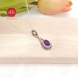  Peacock Teardrop Amethyst Stone Necklace - Dây Chuyền Bạc 925 Đá Thạch Anh Tím - Mặt Dây Chuyền Đá Thiên Nhiên - Ddreamer - GP247 