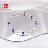  Đá Thiên Nhiên Hỗ Trợ Giảm Stress  - Vòng Charm Bạc Mix Đá Lapis - Đá Aquamarine  - Vòng Dây Đá Phong Thủy & Bạc 925- Ddreamer 