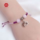  Vòng Dây Thắt 2 Viên Đá Kunzite - Vòng Thắt Thủ Công Đá Phong Thủy Cho Mệnh Hỏa & Thổ Ddreamer 