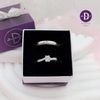 Couple Silver Rings - Nhẫn Cặp Princess 1 Viên Đá CZ 5li  & Bản Mo Line Dottie - 2622NH 100NT