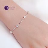  Gem Silver Bar Bracelet - Vòng Tay Bạc 925 Đính 7 Viên Đá CZ 4li 1292VTH 