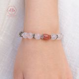  Vòng Tay Đá Lu Thống Sun & Moonstone - Vòng Tay Đá Phong Thủy Mix Charm Bạc 925 Không Kỵ Mệnh 