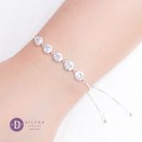  5 Diamond Buttons Adjustable Bracelet - Vòng Tay Dây Rút Freesize Bạc 925 5 Ổ Đá 1252VTH - Gợi Ý Quà Tặng 