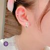 Bông Tai Ngọc Trai Nhân Tạo - Bông Tai Bạc 925  Kiểu 3 Vòng Tròn Đính Hột Bẹt - Pearl & Double Circles 2459BTH