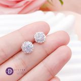  Flower Stone Silver Earrings -  Hoa Tai Hoa 6 Cánh Nhọn 9mm Ddreamer - 3108BTH 