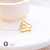  Earcuff Double Heart Line Earcuff - Hoa Tai Kẹp Vành Xi Vàng Line Trái Tim - 1882EC 