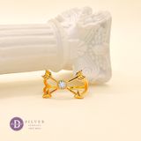  Athena Arrow Gold Plated Silver Ring - Nhẫn 2 Mũi Tên Xi Vàng 428NH 