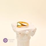  Pointy Heart Signet Silver Ring Gold Plated - Nhẫn Signet Trái Tim Xi Vàng 2154NT 