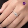 Nhẫn đính đá Diamond đai vuông 2 line đính đá