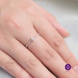  Nhẫn Bạc 925 Đính 1 Viên Đá Giọt Nước Màu Trắng Xinh Xắn - Teardrop Stone Silver Ring 1999NH 