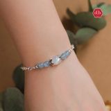  Vòng Dây Xích Moon Oval Chain - Đá Aquamarine Kết Hợp Moonstone 