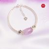 Vòng Tay One Stone - Đá Lu Thống Thạch Anh Tím Phối Charm Daisy