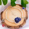 Vòng ống bạc phối Hồ Ly Đá Lapis phối charm bạc