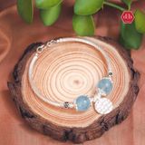  Vòng Tay Double Stone - Đá Aquamarine Kết Hợp Tag Lala Moon 