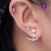 Hoa Tai Bạc 925 Earjackets Hình Đôi Vòng Cung Đính Đá - Double Smiley 680EJ