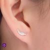 Hoa Tai Bạc 925 Earclimber Mini Plain Leaf 2381ECB