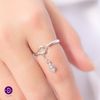 Nhẫn Bạc 925 Freesize Curvy Heart Falling Teardrop 2062NH