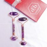  Cây Lăn Massage Đá Thiên Nhiên - Đá Thạch Anh Tím - Facial Roller - Amethyst 