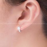  Hoa Tai Bạc 925 - Bông Tai Khoen 1 Viên Đá CZ-Round Stone Cupcake - Silver 925 Earrings- 2428BTK Ddreamer 