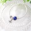 Vòng Tay One Stone - Đá Lapis Phối Charm Sparkling Anchor Bạc 925