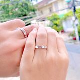  Couple Rings - Nhẫn Cặp Chữ Love Đá Trắng Tròn 2137NH 