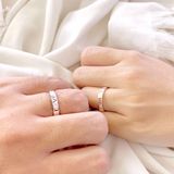  Couple Rings - Nhẫn Cặp Chữ Love Đá Trắng Tròn 2137NH 