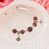 Vòng Tay 5 Stones - Đá Garnet Đỏ Phối Charm Double Heart & Rose