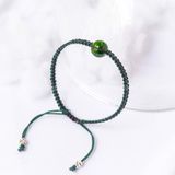  Vòng Thắt One Stone - Đá Diopside Xanh Lá Phối Charm Mini Lucky Flower 