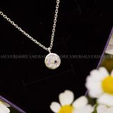  Dây Chuyền Bạc 925 Mặt Tròn Ngôi Sao Đính Đá - Round Shell Pendant Blue Star Silver Necklace 930DCH 