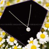  Dây Chuyền Bạc 925 Mặt Tròn Ngôi Sao Đính Đá - Round Shell Pendant Blue Star Silver Necklace 930DCH 