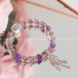  Vòng Tay Đá Super 7 Phối Charm Purple Dream Catcher & Rose Band 