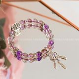  Vòng Tay Đá Super 7 Phối Charm Purple Dream Catcher & Rose Band 