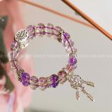  Vòng Tay Đá Super 7 Phối Charm Purple Dream Catcher & Rose Band 