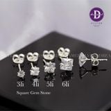  Hoa Tai Bạc 925 - Đá Cz Vuông - Square Gem Stone Silver 925 Earrings - 2474BTH 2475BTH 2476BTH 2477BTH Ddreamer 