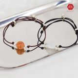  Vòng Tay Dây Thắt Đá Sun Stone & Charm Bạc 925 - Đá Mặt Trời - Ddreamer - Vòng Thắt Theo Yêu Cầu 