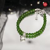  Vòng Đá Phong Thủy - Diopside Phối Charm Bạc Trái Tim 