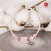 Vòng Tay 5 Stones - Đá Lu Thống Thạch Anh Hồng Kết Hợp Opal Hồng Phối Charm Plain Rose