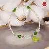 Vòng Tay 5 Stones - Đá Lu Thống Ưu Linh Xanh Lá Kết Hợp Diopside Mini Phối Charm Cỏ 4 Lá