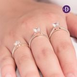  Nhẫn Bạc 925 1 Viên Đá CZ 6li Đá White Stone (6 chấu) 2222NH 2223NH 2224NH 