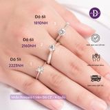  Nhẫn Bạc 925 Premium - Đá CZ 5li - Ổ Cao V Đai Dày Princess  P2160NH 