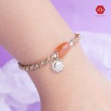  Vòng Tay Dây Thắt Lu Thống Đá Sunstone  - Đá Mặt Trời & Charm Bạc 925 - 